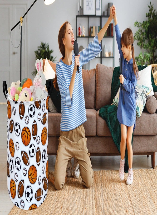 DUYIY Round Laundry Hamper Storage Basket Laundry Organizer Hamper Storage Bins Clothes Box Nursery Hamper Gift Basket with Handles - Image 3